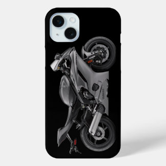 Funda Para iPhone 15 Mini Motocicleta Gray Yamaha Yzf-R6