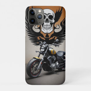 Funda Para iPhone 11 Pro Motocicleta personalizado con gráfico de cráneo