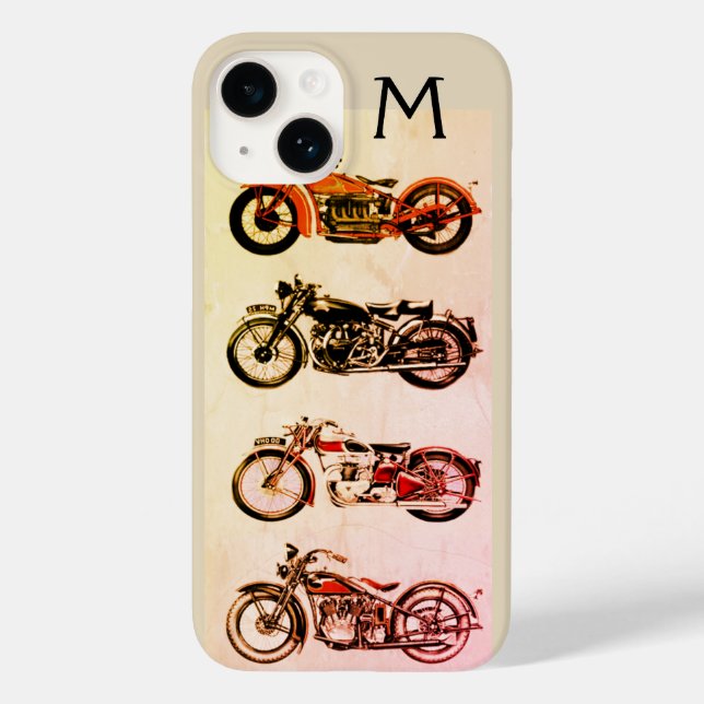 FUNDA DE Case-Mate PARA iPhone MOTOCICLETAS DE VINTAJE CLÁSICO MONOGRAM (Reverso )