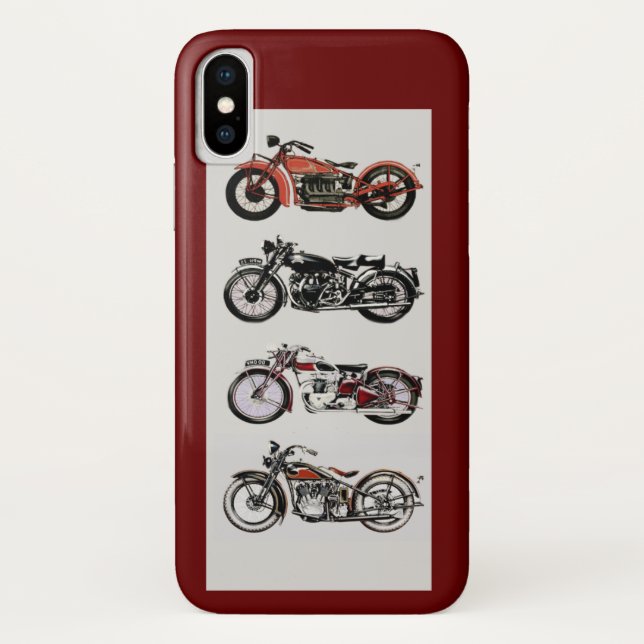 Funda De Case-Mate Para iPhone MOTOCICLETAS DE VINTAJE, rojo (Reverso)