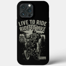 Funda Para iPhone 13 Pro Max Motociclista Barbudo Vive Para Montar Monta Para V