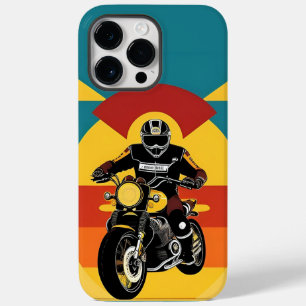 Funda Para iPhone 14 Pro Max De Case-Mate Motociclista con estilo retro en una puesta de sol