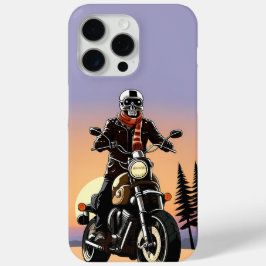 Funda Para iPhone 15 Pro Max Motociclista Con Máscara De Calavera