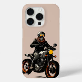 Funda Para iPhone 15 Pro Motociclista Con Máscara De Calavera