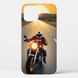Funda Para iPhone 12 Motociclista con máscara montando