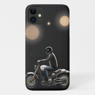 Funda Para iPhone 11 Motociclista conduciendo bajo el cielo iluminado p