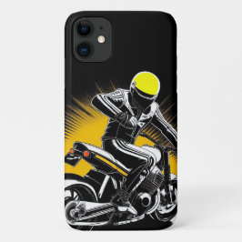 Funda Para iPhone 11 Motociclista elegante en bicicleta de crucero