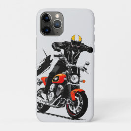 Funda Para iPhone 11 Pro Motociclista en bicicleta por la calle repleta de 