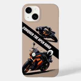 Funda Para iPhone 14 De Case-Mate Motociclista en una elegante bicicleta negra y Nar