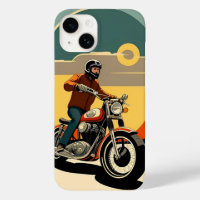 Motociclista Estilo Retro