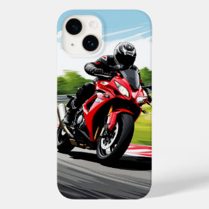 Funda Para iPhone 14 De Case-Mate Motociclista inclinándose en una curva cerrada