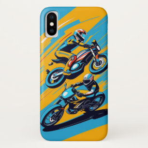 Funda Para iPhone X Motociclista inclinándose en una curva cerrada