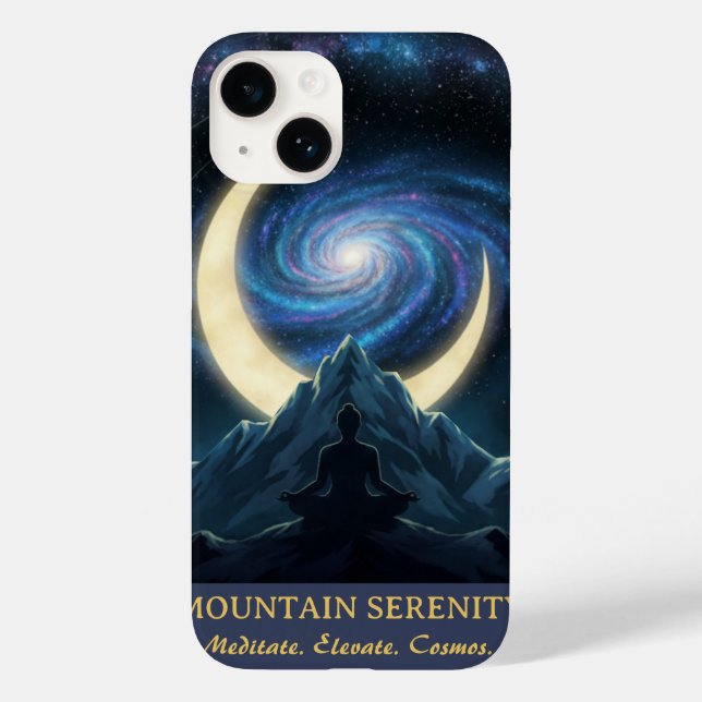 Funda De Case-Mate Para iPhone Mountain Serenity Cosmic Meditation, Crescent Moon (Reverso )
