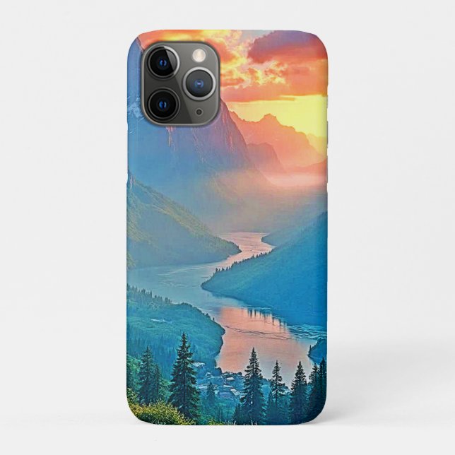 Funda De Case-Mate Para iPhone Mountain Sunset: Golden Valley Peace Art (Reverso)
