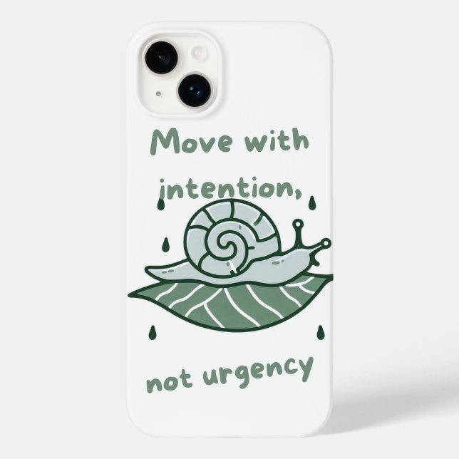 Funda De Case-Mate Para iPhone Move with Intention – Snail Quote Art (Reverso )