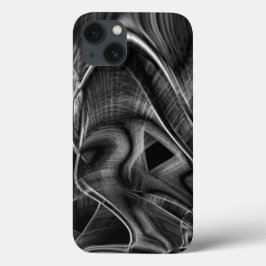 Funda Para iPhone 13 Mucho cocido con ranuras grises en fondo negro