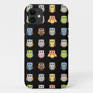 Funda Para iPhone 11 Muchos Búhos Coloridos Patrón Adorable