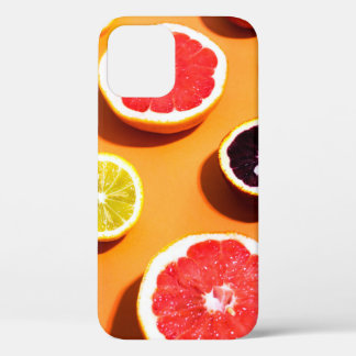 Funda Para iPhone 12 Muchos cítricos variados patrón de frutos a la luz