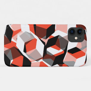 Funda Para iPhone 11 Muchos hexágonos con partes coloreadas, en rojo cl