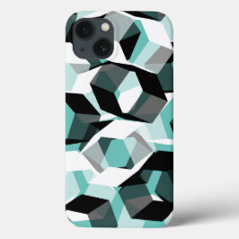 Funda Para iPhone 13 Muchos hexágonos con partes incoloras, sobre luz v