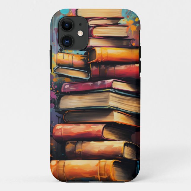 Funda De Case-Mate Para iPhone Muchos libros (Reverso)