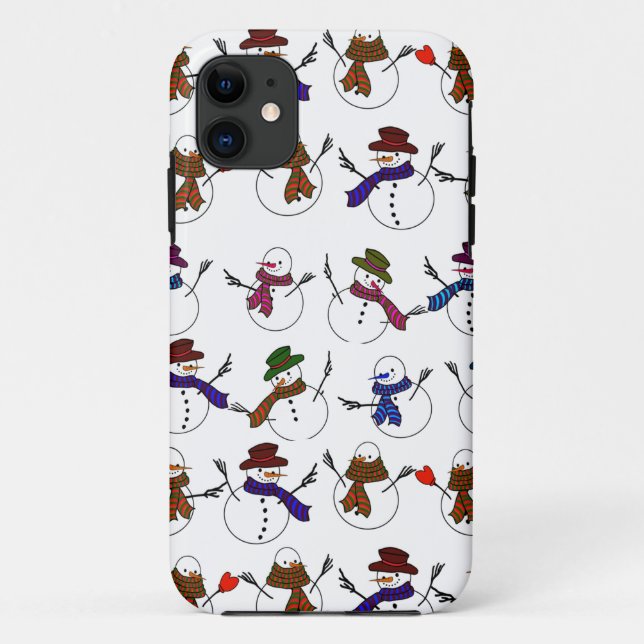 Funda De Case-Mate Para iPhone Muchos Navidades Personalizados Snowmen (Reverso)
