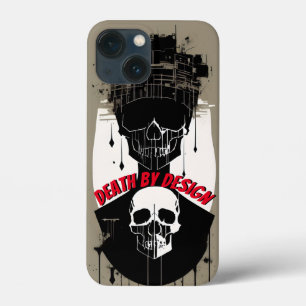 Funda Para iPhone 13 Mini Muerte del cráneo por diseño blanco negro rojo got