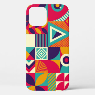 Funda Para iPhone 12 Muestra formas geométricas abstractas, patrón sin 