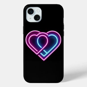 Funda Para iPhone 15 Mini Mugre El día de San Valentín de corazón rosa/azul 
