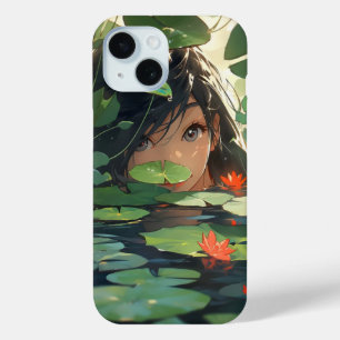 Funda Para iPhone 15 Mujer animalista en el lago