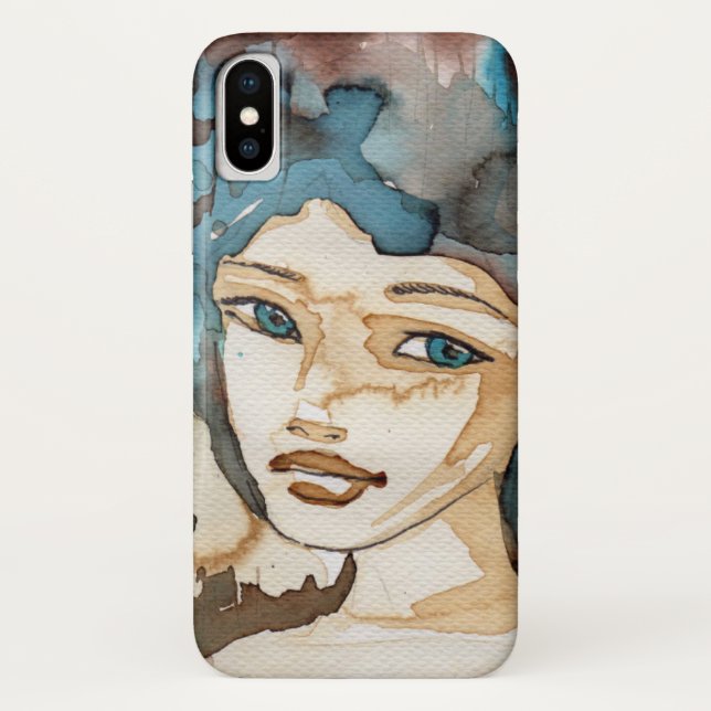 Funda De Case-Mate Para iPhone Mujer azul (Reverso)