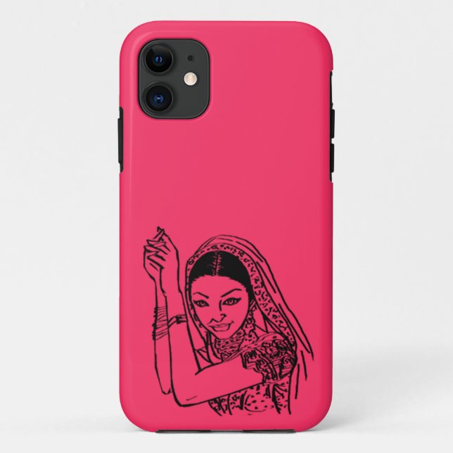 Funda De Case-Mate Para iPhone Mujer bailarina india (Reverso)