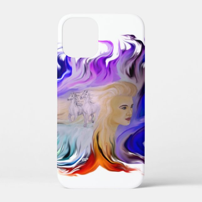 Funda De Case-Mate Para iPhone Mujer con caballo (Reverso )