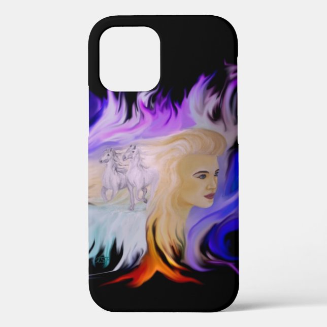 Funda De Case-Mate Para iPhone Mujer con caballo (Reverso )