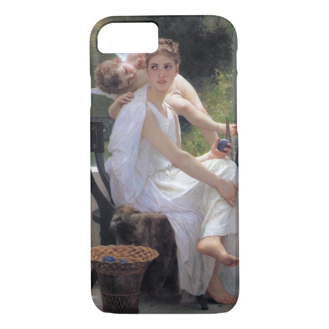 Funda De Case-Mate Para iPhone Mujer con Cupido, Bouguereau (Reverso)
