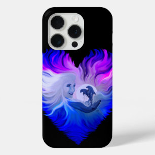 Funda Para iPhone 15 Pro Mujer con delfines a la luz de la luna