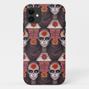 Funda Para iPhone 11 Mujer con maquillaje de cráneo de azúcar - Arte de