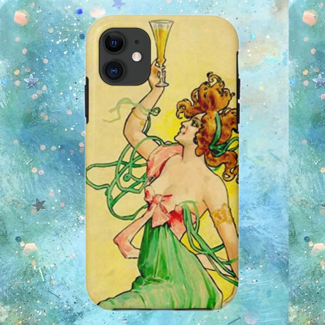Funda De Case-Mate Para iPhone Mujer de champagne Art Nouveau (Subido por el creador)