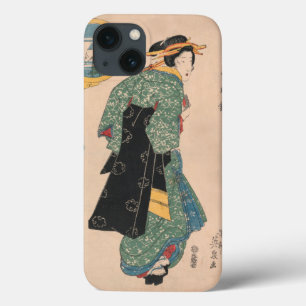 Funda Para iPhone 13 Mujer de kimono japonés antiguo Ukiyo-e grabado en