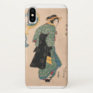 Funda Para iPhone X Mujer de kimono japonés antiguo Ukiyo-e grabado en