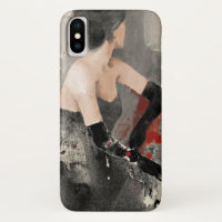 Mujer de la acuarela del vintage de Apple salvaje