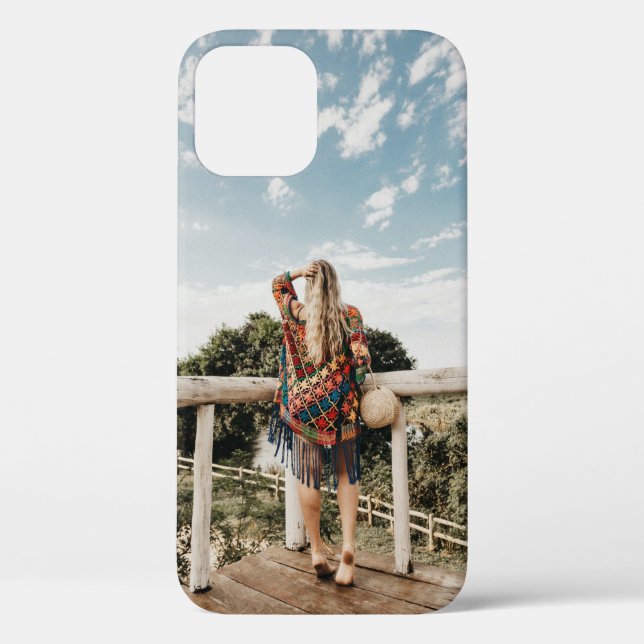 Funda De Case-Mate Para iPhone Mujer en terraza (Reverso )