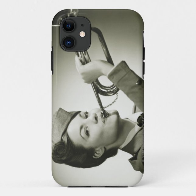 Funda De Case-Mate Para iPhone Mujer en uniforme del soldado (Reverso)