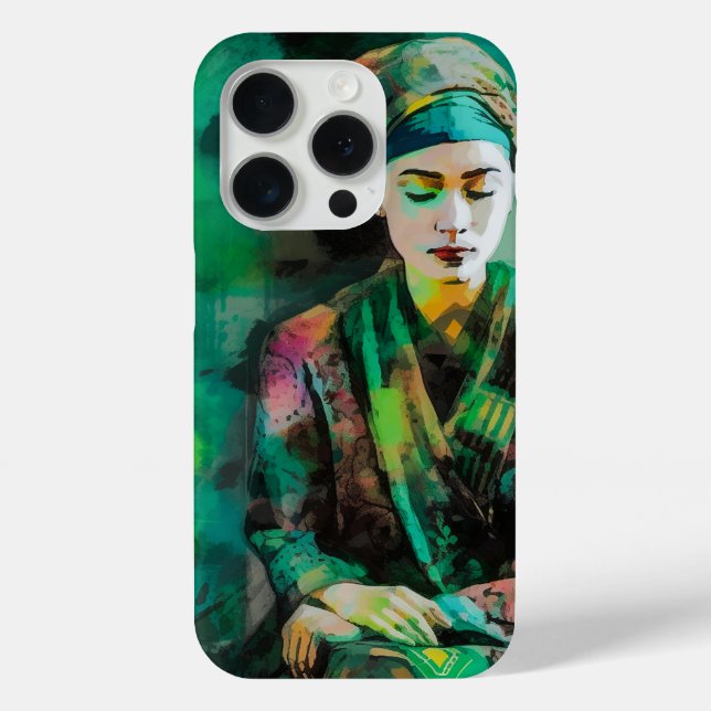 Funda De Case-Mate Para iPhone Mujer en verde (Reverso )