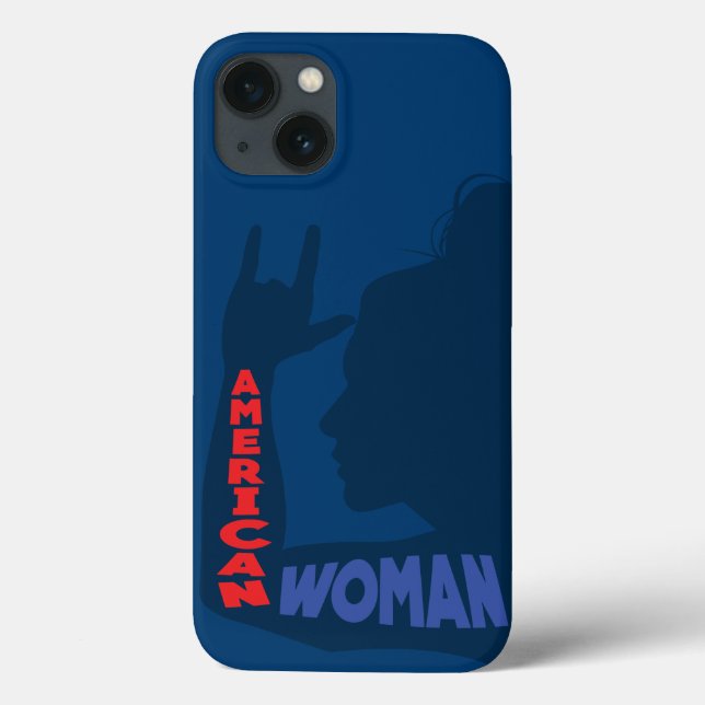 Funda De Case-Mate Para iPhone Mujer estadounidense te amo (Reverso)
