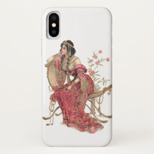 Funda Para iPhone X Mujer exótica Art Nouveau con traje de ornato