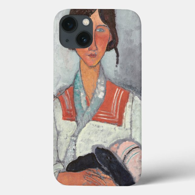 Funda De Case-Mate Para iPhone Mujer gitana con bebé, 1919 (aceite sobre lienzo) (Reverso)