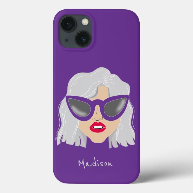 Funda De Case-Mate Para iPhone Mujer Guay gris-haitiana con nombre personalizado  (Reverso)