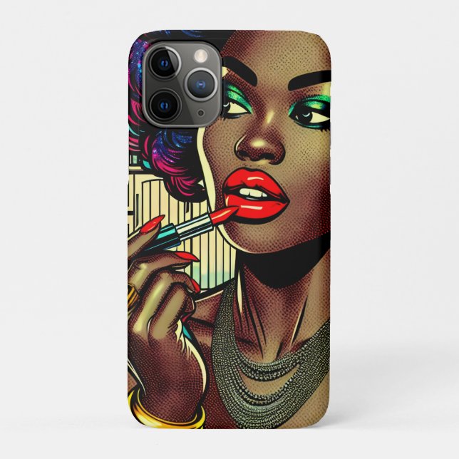 Funda De Case-Mate Para iPhone Mujer Hermosa Aplicándose Brillo de Labios (Reverso)