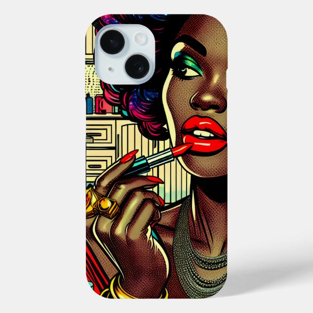Funda De Case-Mate Para iPhone Mujer Hermosa Aplicándose Brillo de Labios (Reverso )